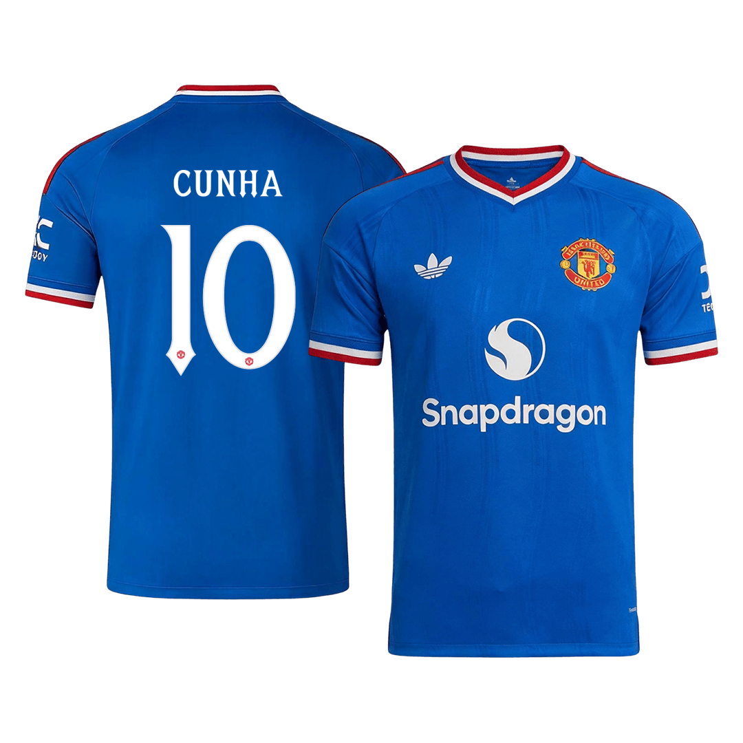 Manchester United Tröja CUNHA #10 2026/27 Borta Blå - UCL