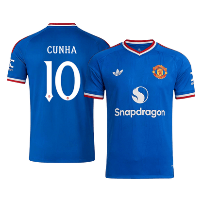 Manchester United Tröja CUNHA #10 2026/27 Borta Blå - UCL