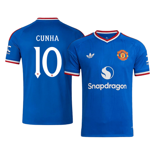 Manchester United Tröja CUNHA #10 2026/27 Borta Blå - UCL