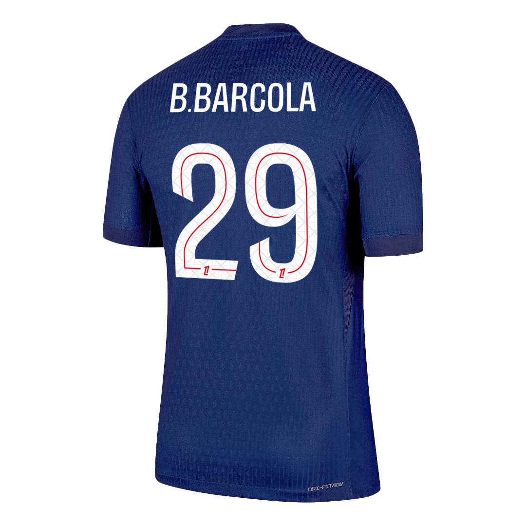 PSG Tröja B.BARCOLA #29 2025/26 Hemma Mörkblå