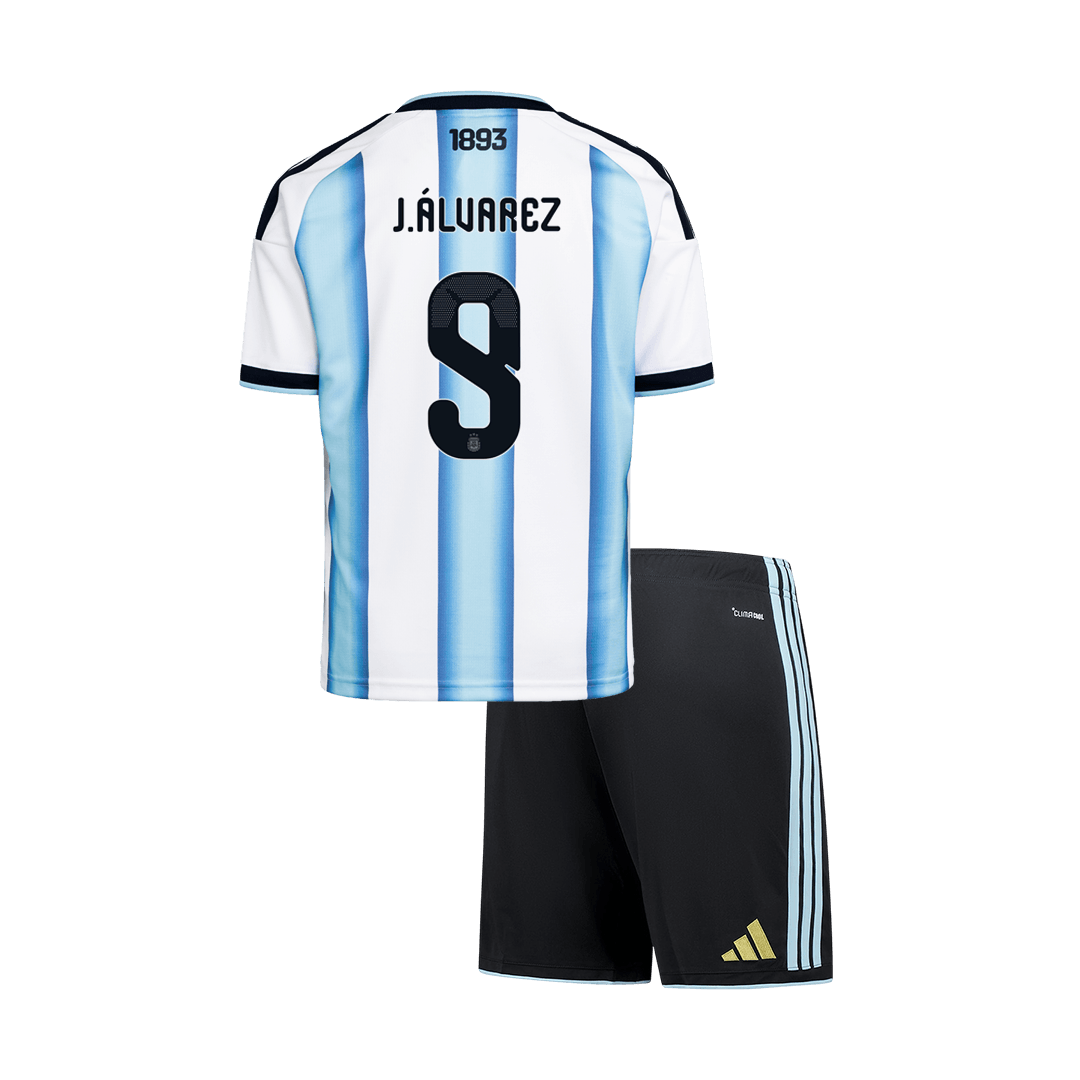 Argentina Tröja J.ÁLVAREZ #9 2026 Hemma Blå & Vit Barn Premium