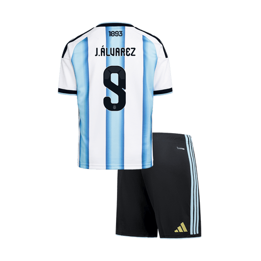 Argentina Tröja J.ÁLVAREZ #9 2026 Hemma Blå & Vit Barn Premium
