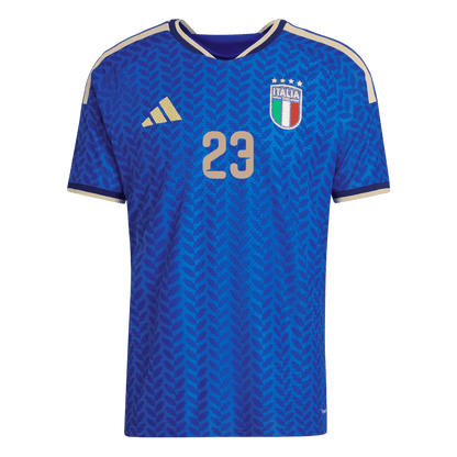 Italien Tröja BASTONI #23 2026 Hemma Autentisk Blå-10