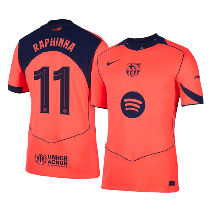 Barcelona Tröja RAPHINHA #11 2025/26 Tredje Orange - UCL