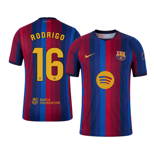 Barcelona Tröja RODRIGO #16 2026/27 Hemma Autentisk Röd & Blå