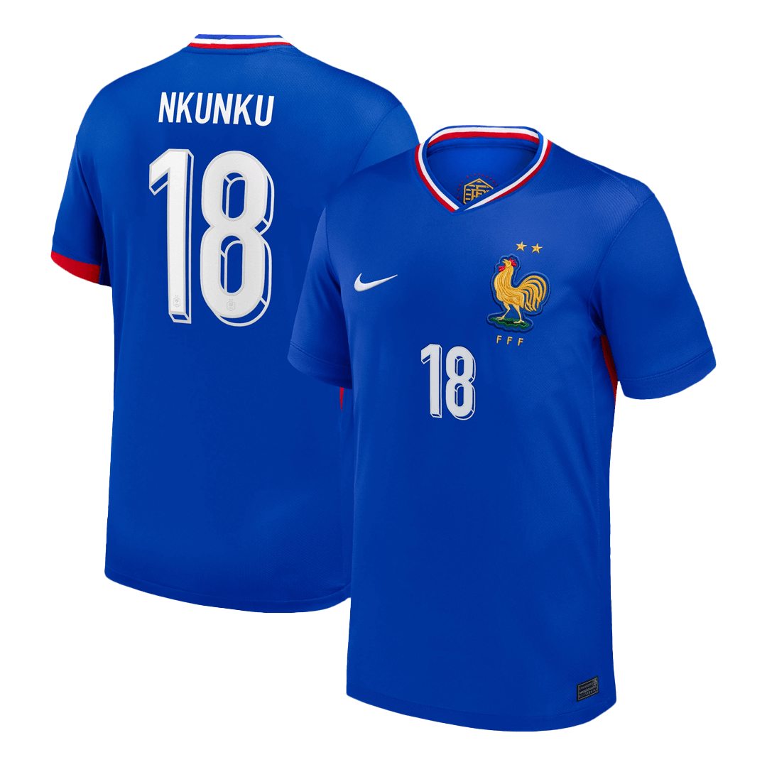 Frankrike Tröja NKUNKU #18 Euro 2024 Hemma Blå