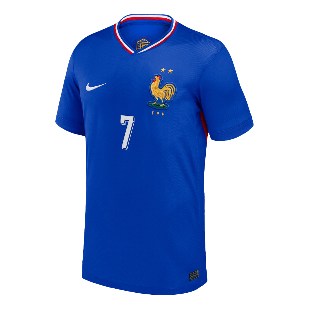Frankrike Tröja GRIEZMANN #7 Euro 2024 Hemma Blå