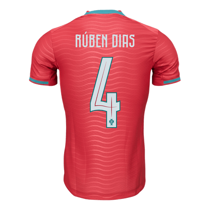 Portugal Tröja RÚBEN DIAS #4 2026 Hemma Autentisk Röd-8