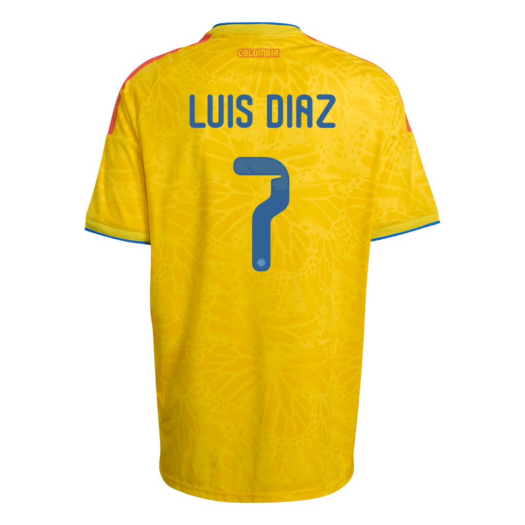 Colombia Tröja LUIS DíAZ #7 2026 Hemma Gul-9