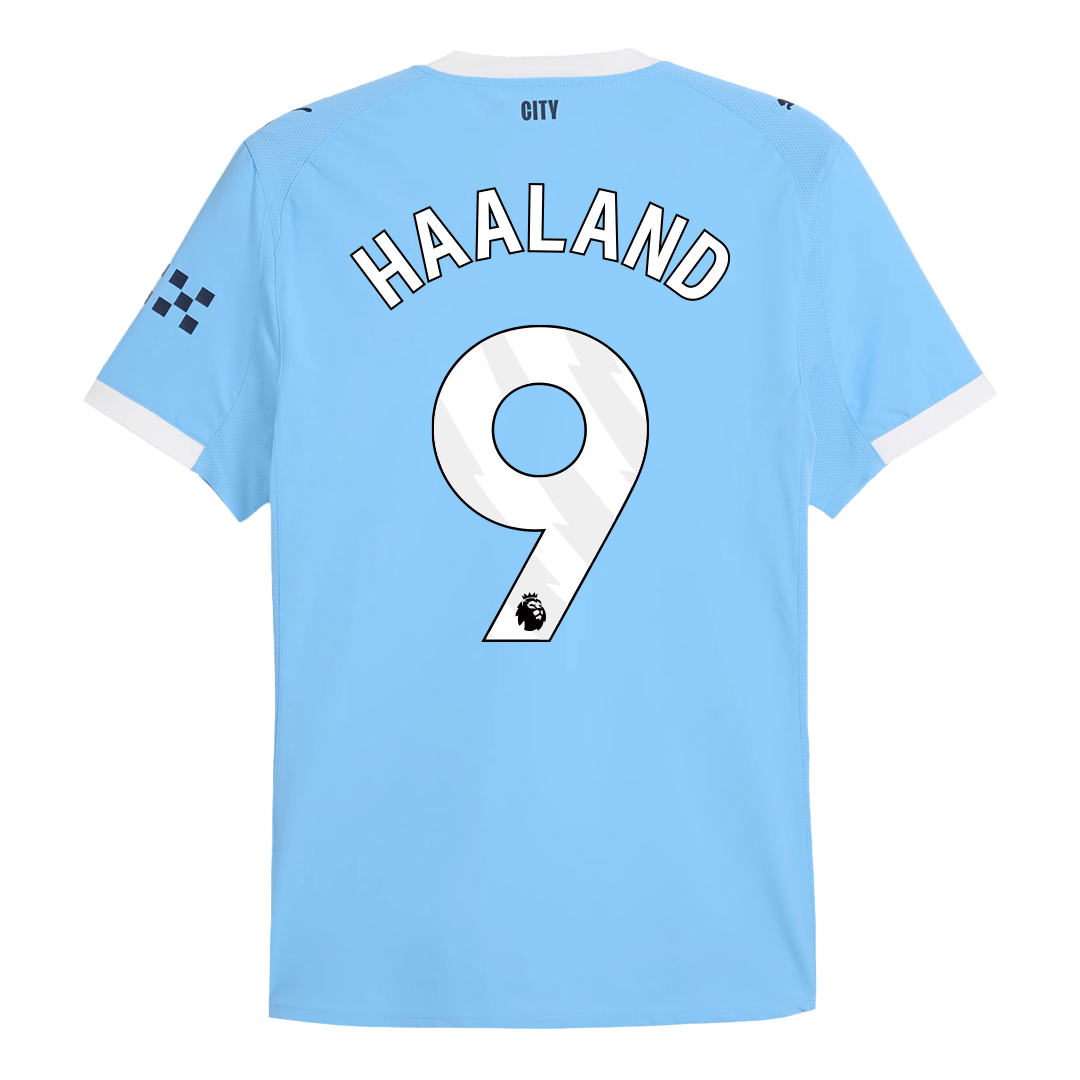Manchester City Tröja HAALAND #9 2025/26 Hemma Blå-13
