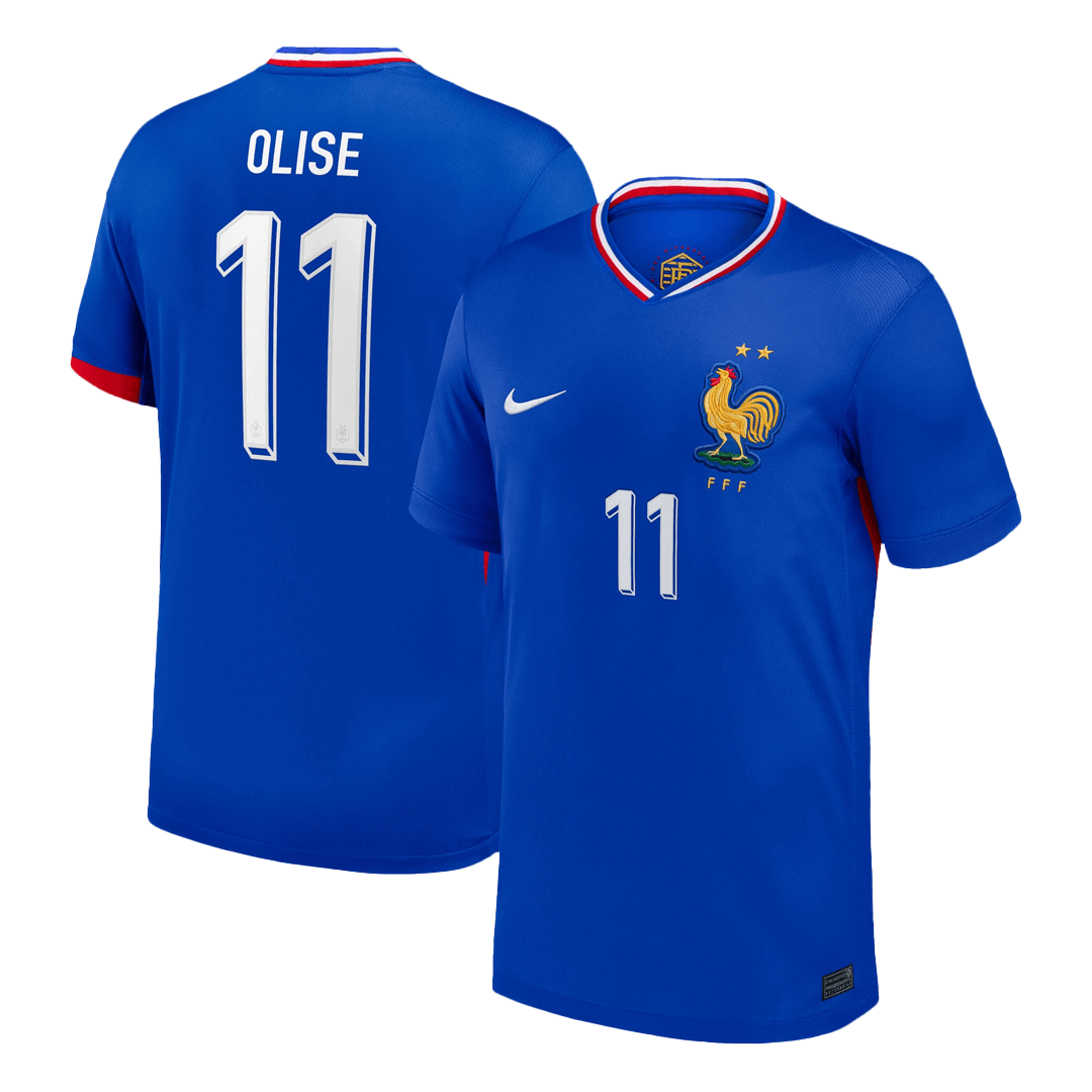 Frankrike Tröja OLISE #11 Euro 2024 Hemma Blå