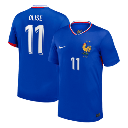 Frankrike Tröja OLISE #11 Euro 2024 Hemma Blå