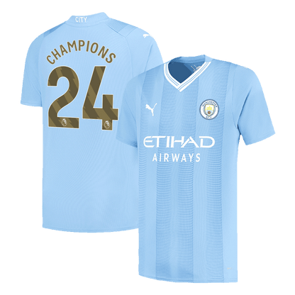 Manchester City Tröja CHAMPIONS #24 2023/24 Hemma Blå