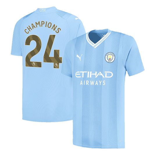 Manchester City Tröja CHAMPIONS #24 2023/24 Hemma Blå