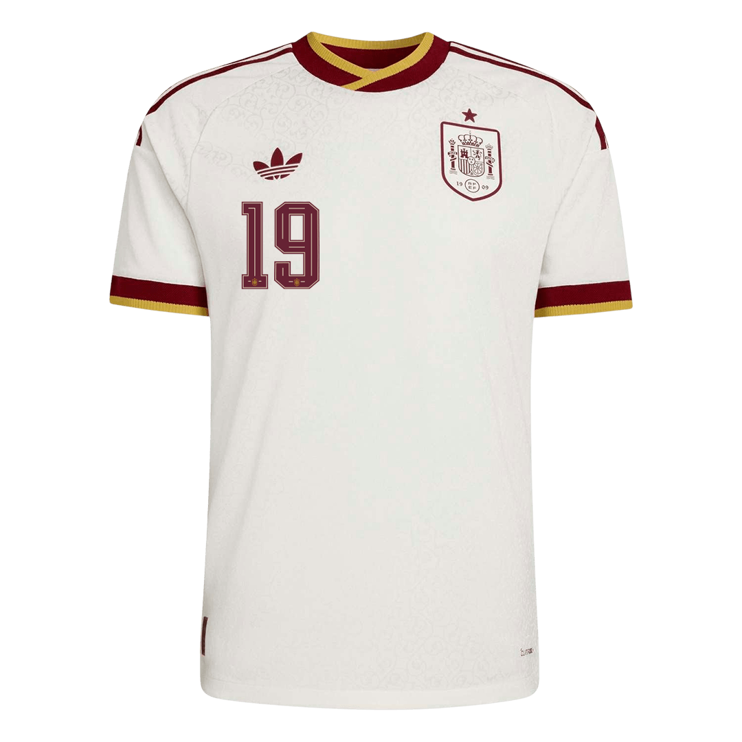 Spanien Tröja LAMINE YAMAL #19 2026 Borta Autentisk Vit-10