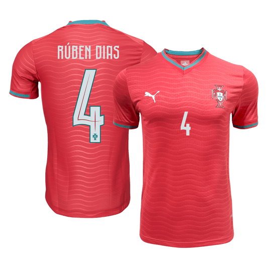 Portugal Tröja RÚBEN DIAS #4 2026 Hemma Autentisk Röd
