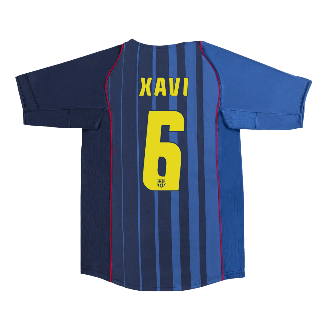XAVI #6 Barcelona Bortatröja 2004/05 Retro Tröja
 Blå