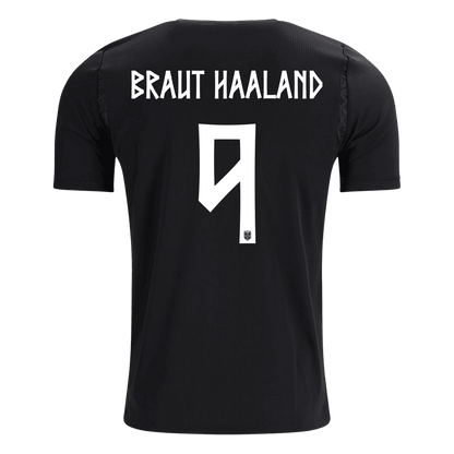 Norge Tröja BRAUT HAALAND #9 2026 Borta Svart-3