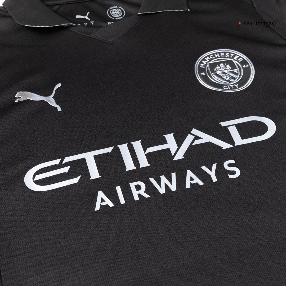 Manchester City Tröja HAALAND #9 2025/26 Borta Svart-4