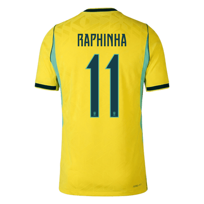 Brasilien Tröja RAPHINHA #11 2026 Hemma Autentisk Gul-3