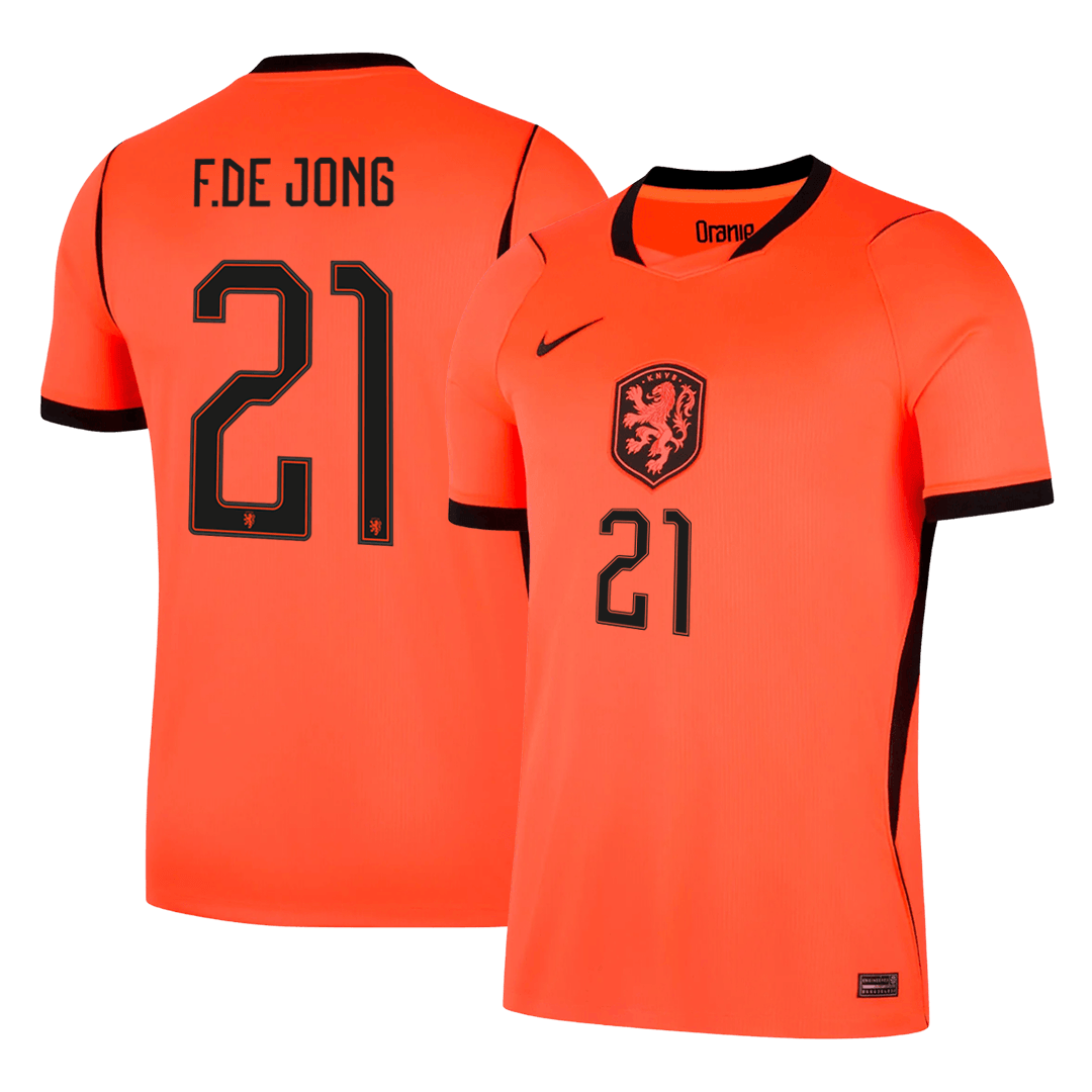 Nederländerna Tröja F.DE JONG #21 2026 Hemma Orange