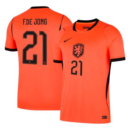 Nederländerna Tröja F.DE JONG #21 2026 Hemma Orange