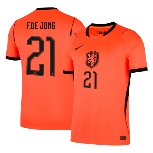 Nederländerna Tröja F.DE JONG #21 2026 Hemma Orange
