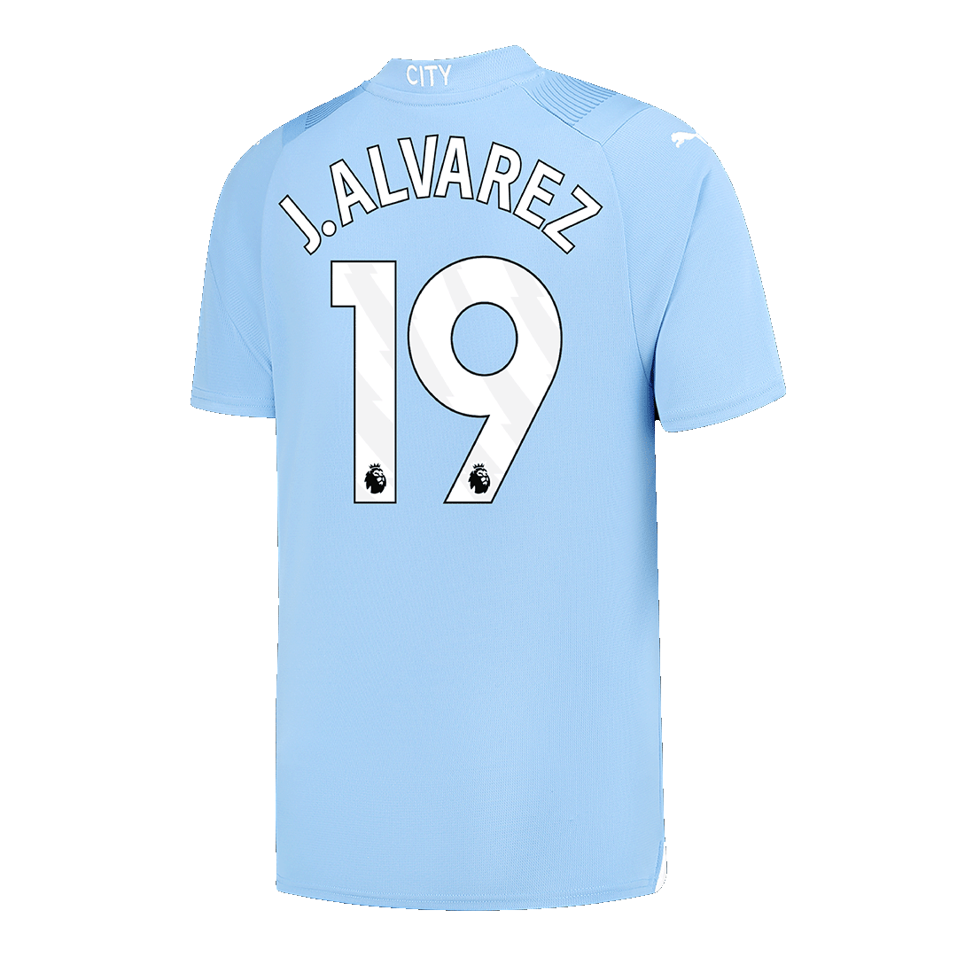 Manchester City Tröja J.ALVAREZ #19 2023/24 Hemma Blå-12