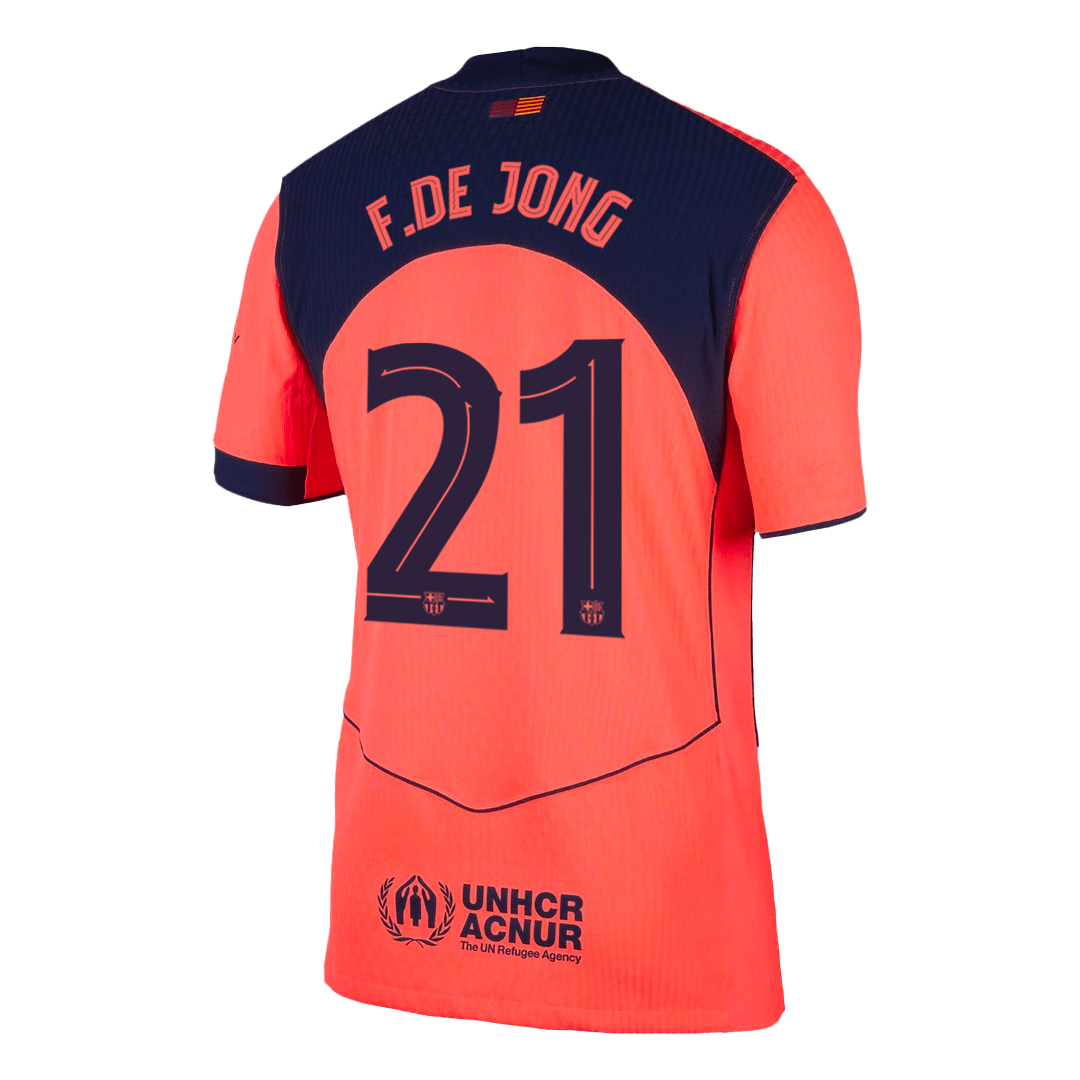 Barcelona Tröja F.DE JONG #21 2025/26 Tredje Orange - UCL