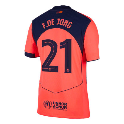 Barcelona Tröja F.DE JONG #21 2025/26 Tredje Orange - UCL-12
