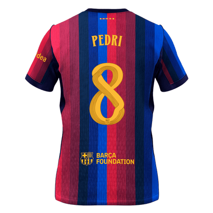 Barcelona Tröja PEDRI #8 2026/27 Hemma Blue&Garnet - UCL-3