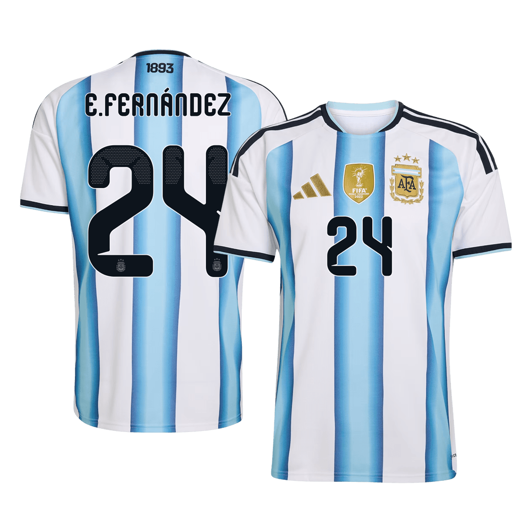 E. FERNÁNDEZ #24 Argentina Tröja 2026 Hemma Premium Blå & Vit