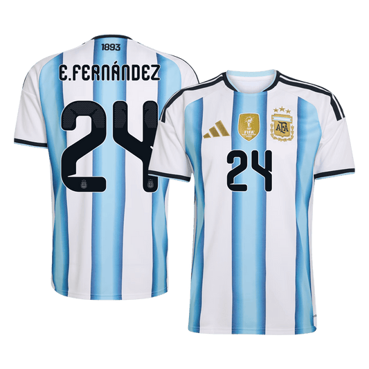 E. FERNÁNDEZ #24 Argentina Tröja 2026 Hemma Premium Blå & Vit
