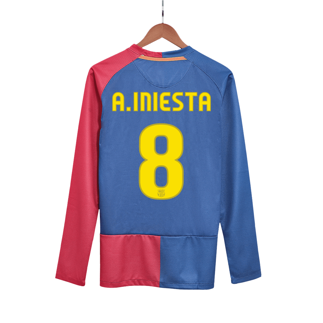 A.INIESTA #8 Barcelona Hemmatröja 2008/09 Retro Tröja
 Röd & Blå - UCL Final