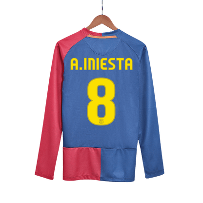 A.INIESTA #8 Barcelona Hemmatröja 2008/09 Retro Tröja
 Röd & Blå - UCL Final