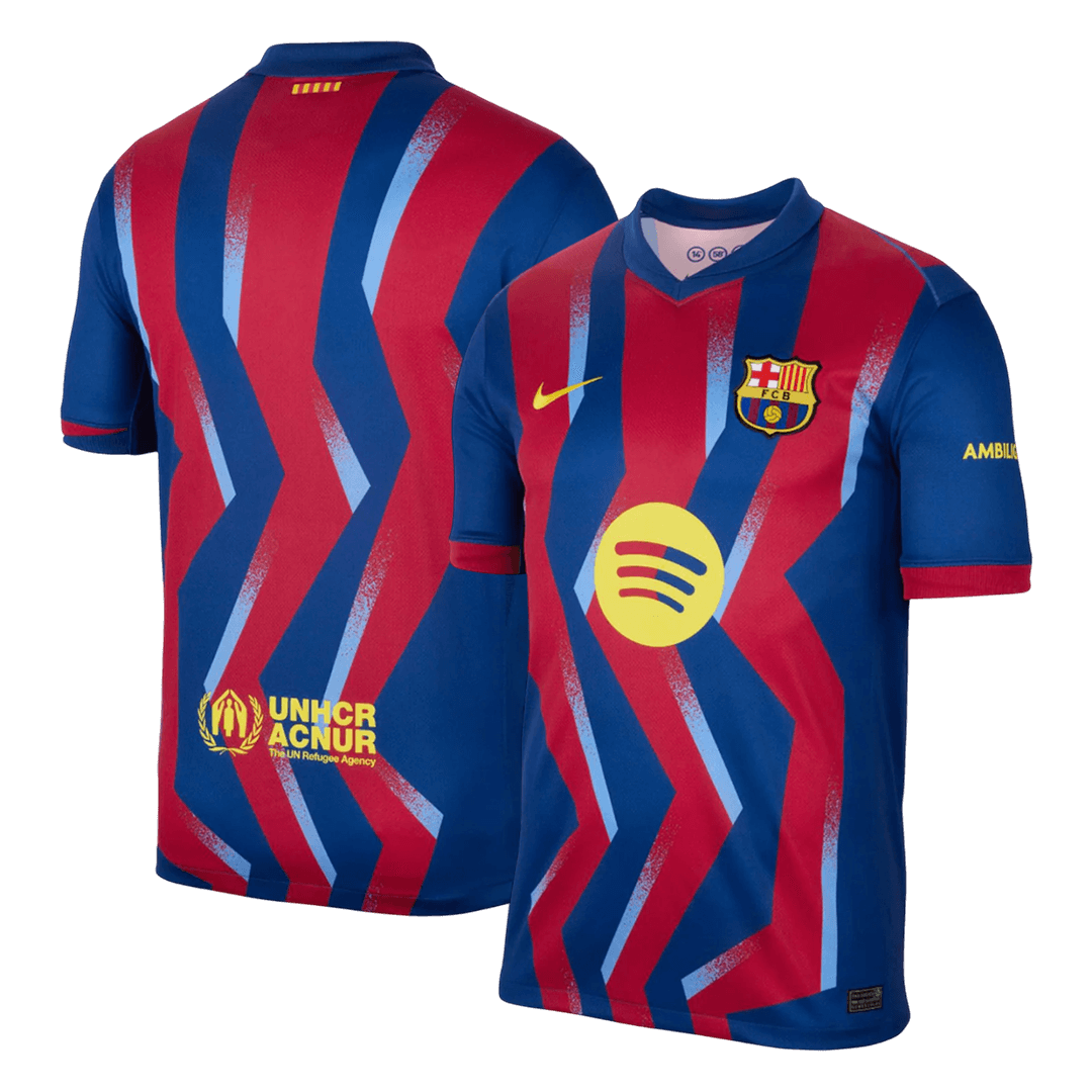 Barcelona Tröja Fourth Awayställ 2025/26 Röd & Blå-2