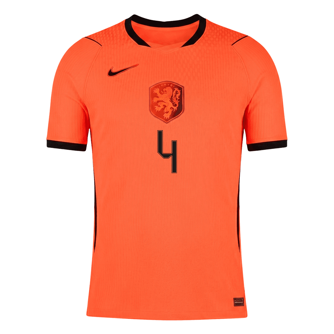 Nederländerna Tröja VIRGIL #4 2026 Hemma Autentisk Orange-9