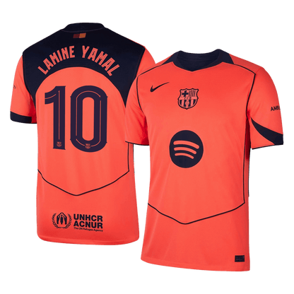 Barcelona Tröja LAMINE YAMAL #10 2025/26 Tredje Orange - UCL