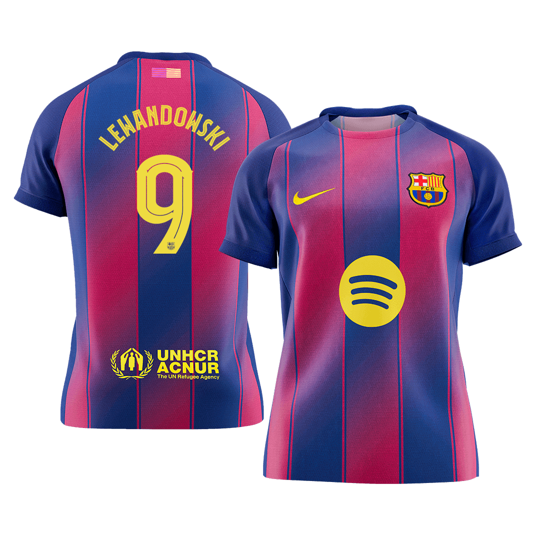 LEWANDOWSKI #9 Barcelona Tröja 2025/26 Hemma Premium Röd & Blå - UCL