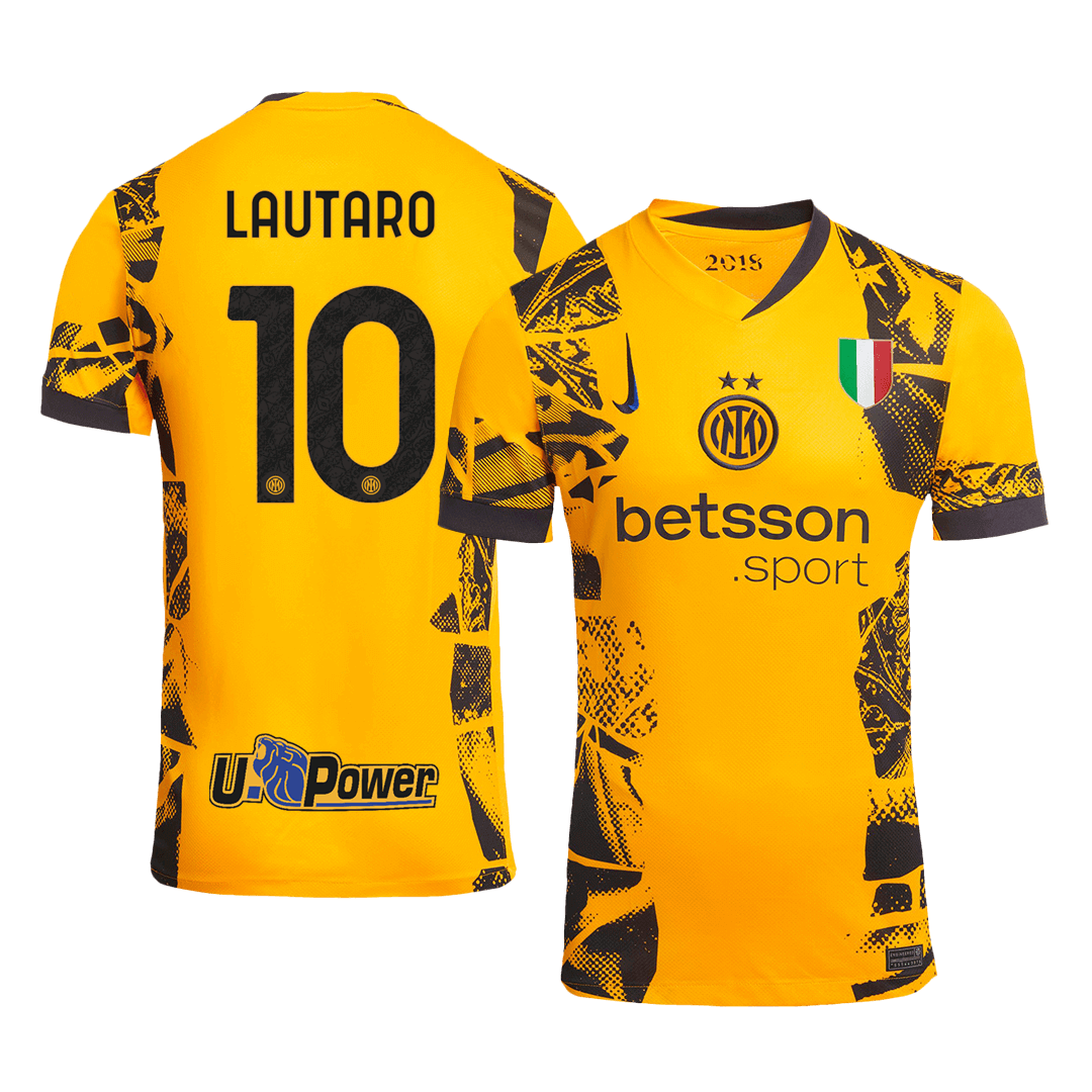 Inter Milan Tröja LAUTARO #10 2024/25 Tredje Gul