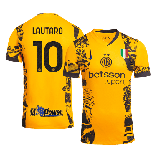 Inter Milan Tröja LAUTARO #10 2024/25 Tredje Gul