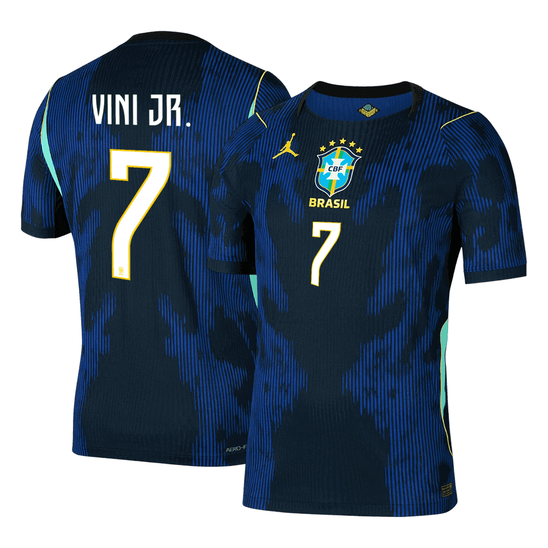 Brasilien Tröja VINI JR. #7 2026 Borta Autentisk Mörkblå