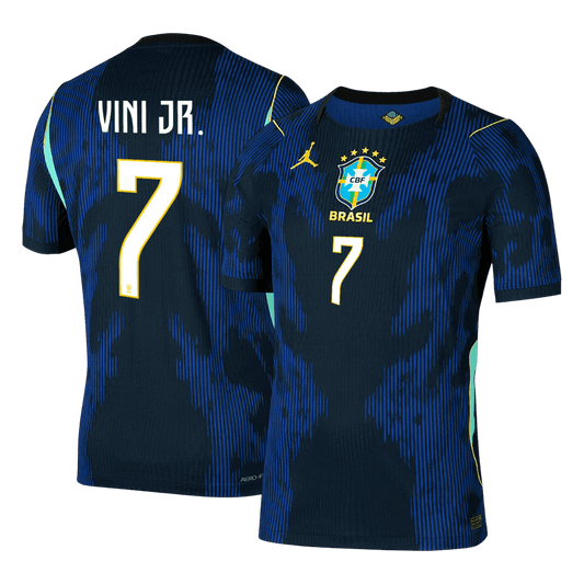 Brasilien Tröja VINI JR. #7 2026 Borta Autentisk Mörkblå