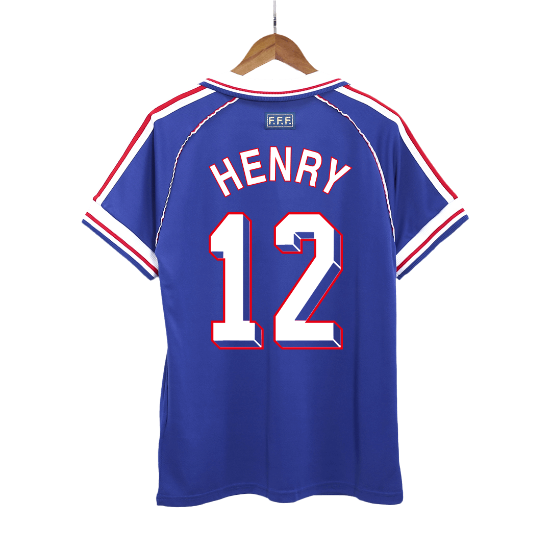 HENRY #12 Frankrike Hemmatröja 1998 Retro Tröja
 Blå