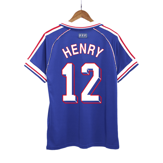 HENRY #12 Frankrike Hemmatröja 1998 Retro Tröja
 Blå