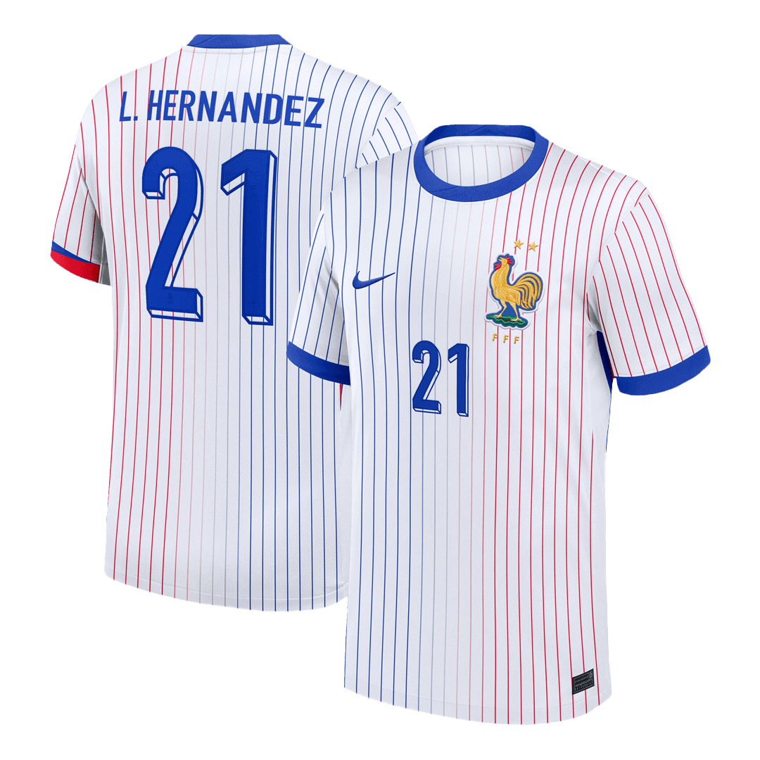 Frankrike Tröja L.HERNANDEZ #21 Euro 2024 Borta Vit