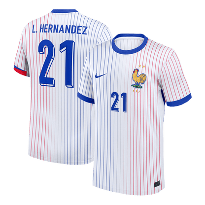 Frankrike Tröja L.HERNANDEZ #21 Euro 2024 Borta Vit