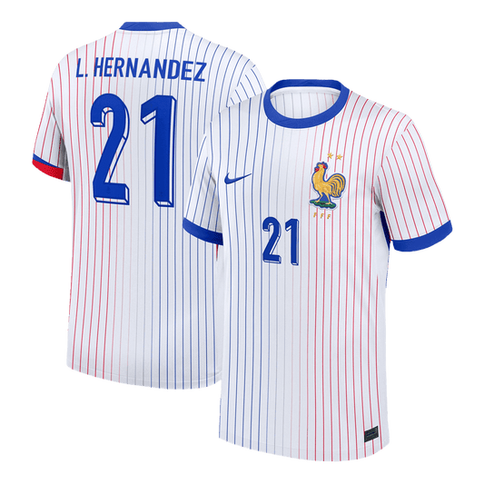 Frankrike Tröja L.HERNANDEZ #21 Euro 2024 Borta Vit