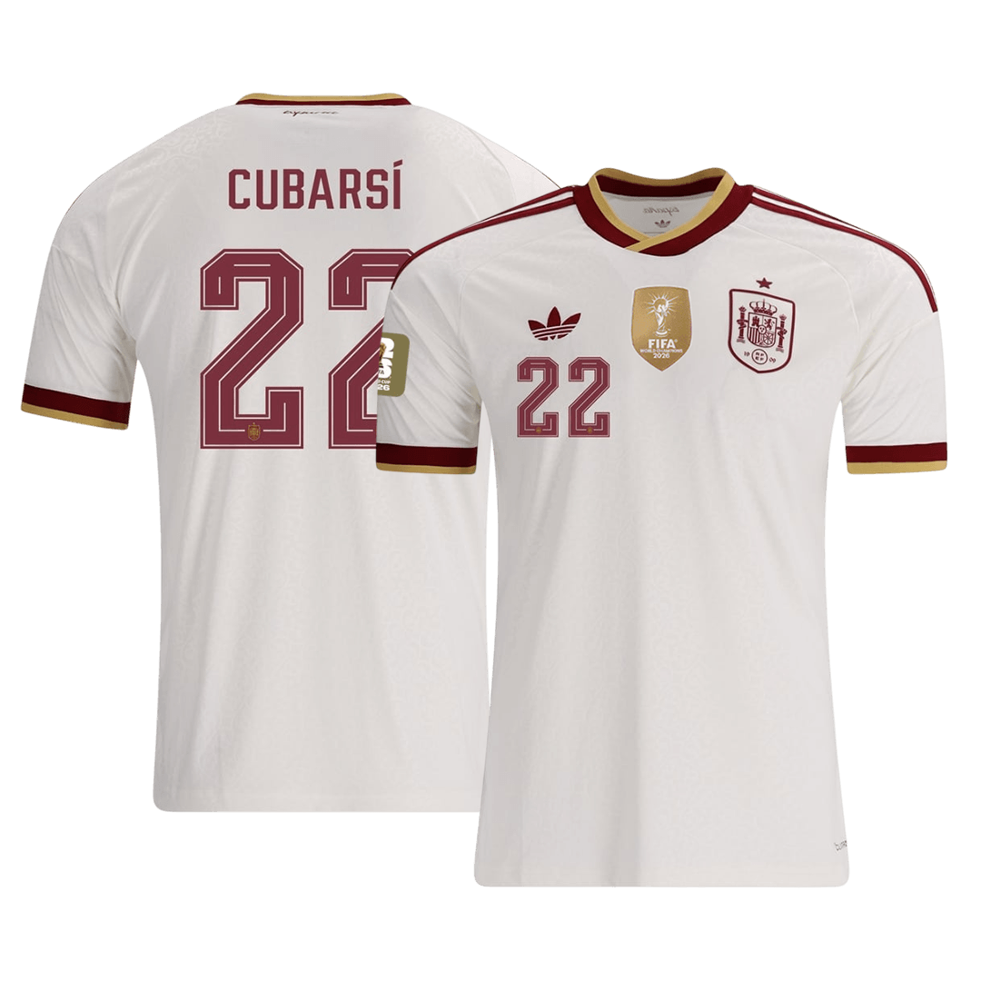 Spanien Tröja CUBARSÍ #22 2026 Borta Autentisk Vit