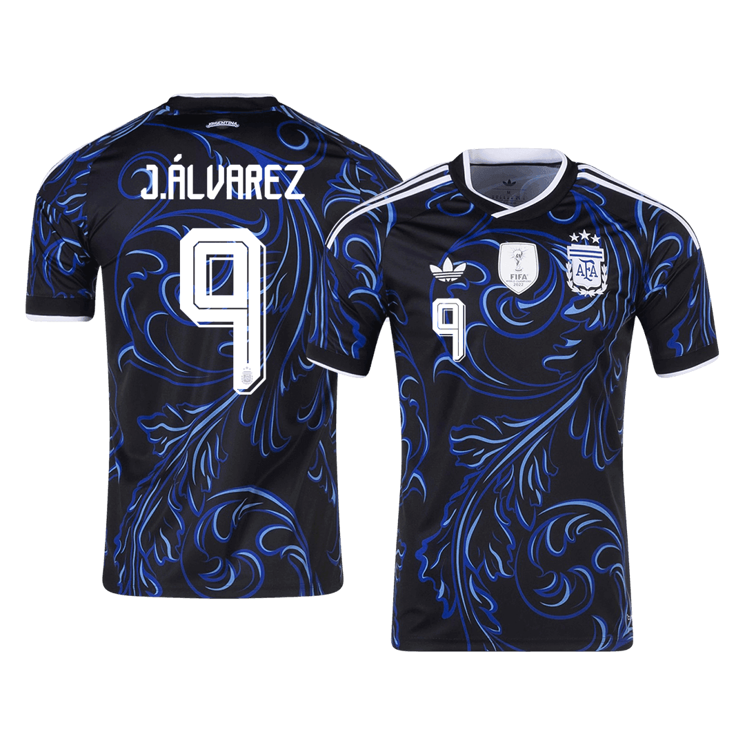 Argentina Tröja J. ÁLVAREZ #9 2026 Borta Svart